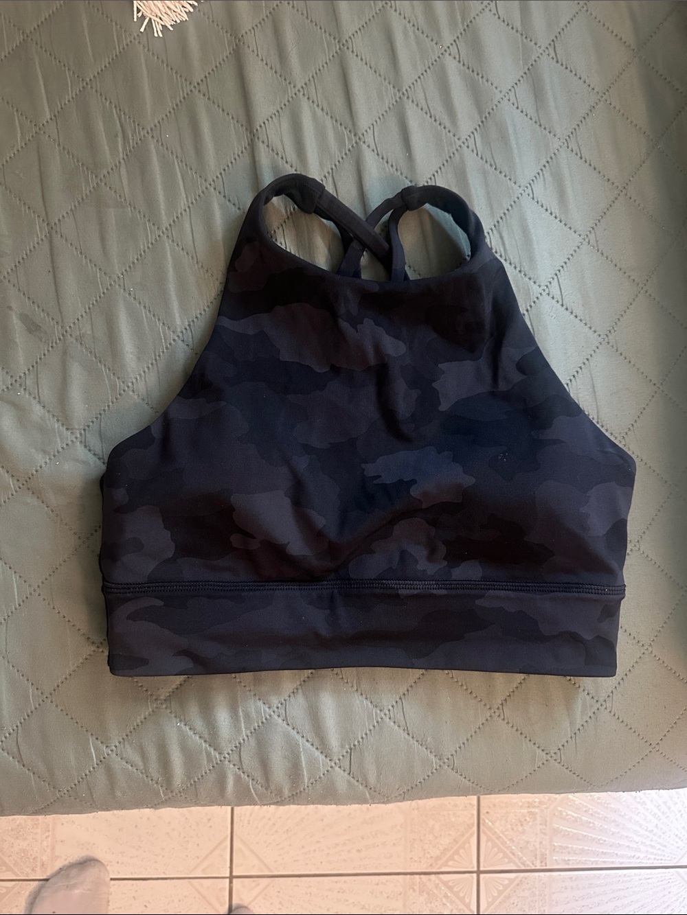 lululemon athletica High-Neck Camo Sports Bra - Black